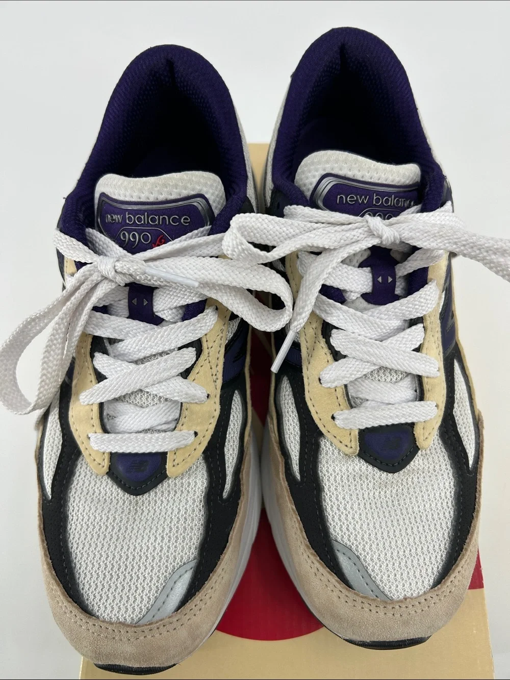 New Balance 990V6  Unisex Made In USA White black plum phantom Sneaker M6.5/W8